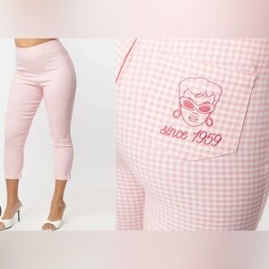 Unique Vintage x Barbie Pink Gingham Capris